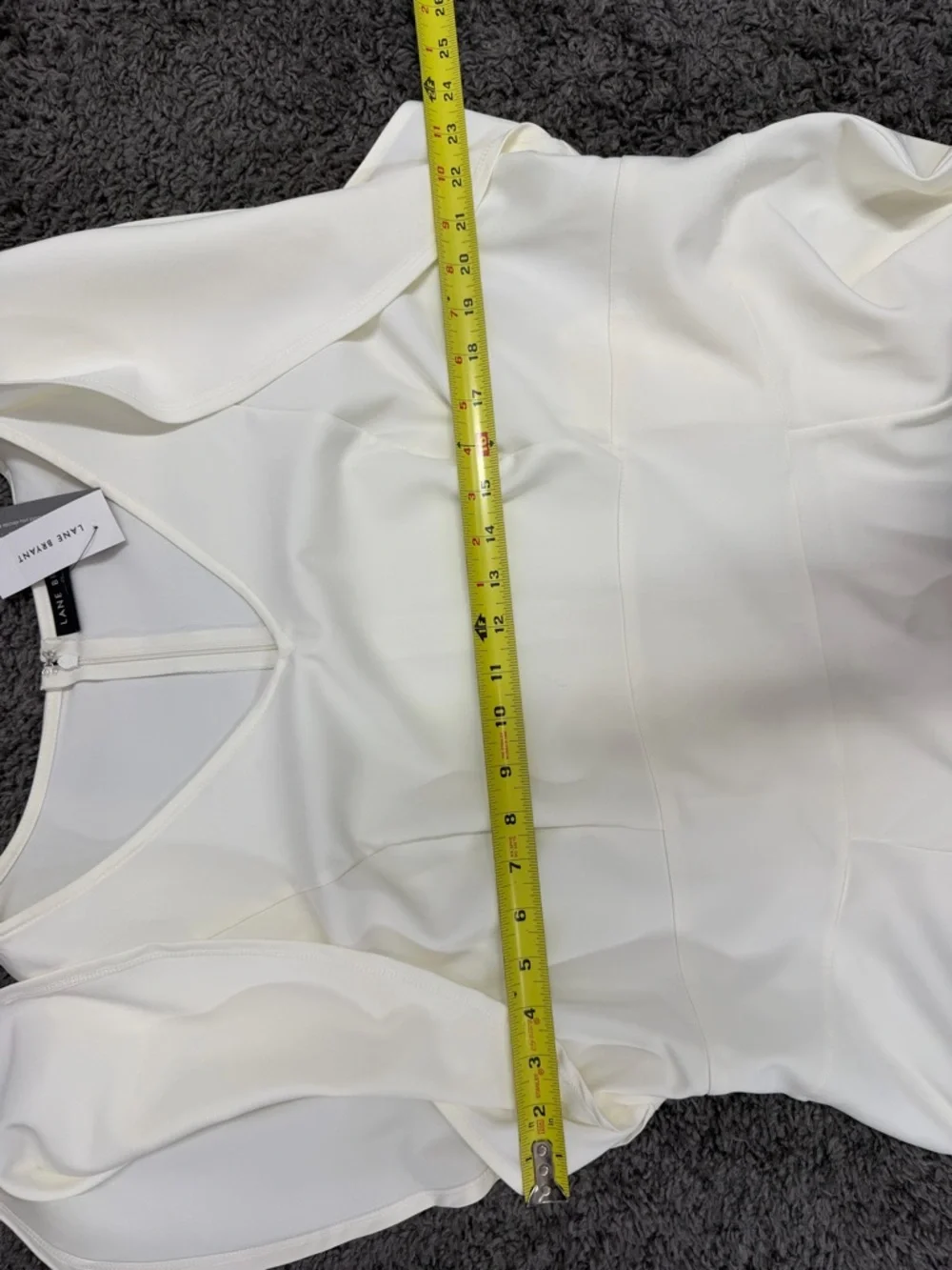 Lane Bryant Ivory High-Low V-Neck MIDI Dress - Picture 11 of 13